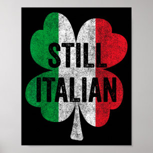 Póster Diviértete todavía tréboles italianos Día de San P