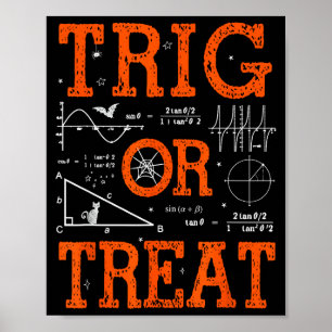 Póster Diviértete Trig o Trata Trigonometría Profesor de