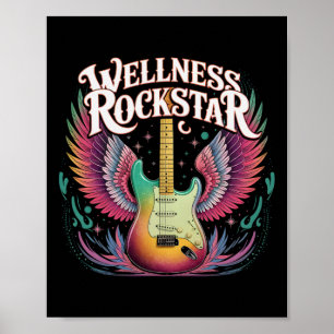 Póster Divina del Fitness Rockstar de Bienestar Yoga Pt T