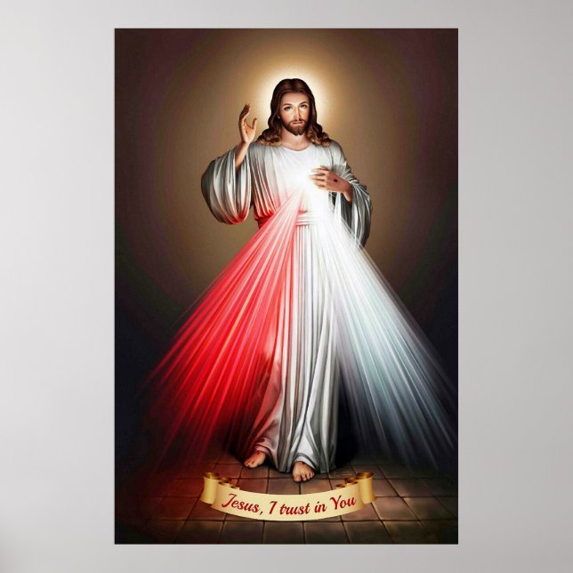 Póster Divina Imagen Devocional De Misericordia. (Frente)