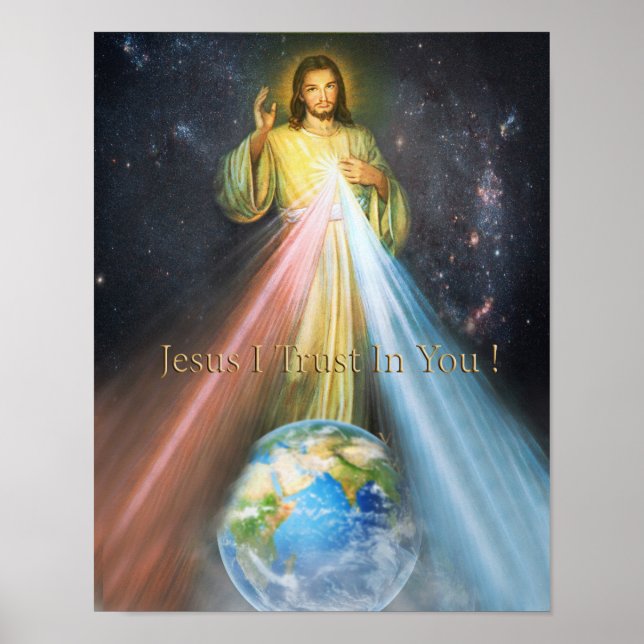 Póster Divina Imagen Devocional De Misericordia. (Frente)