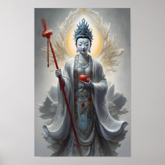 Póster Divina Kannon Bodhisattva Poster con ácido radiant