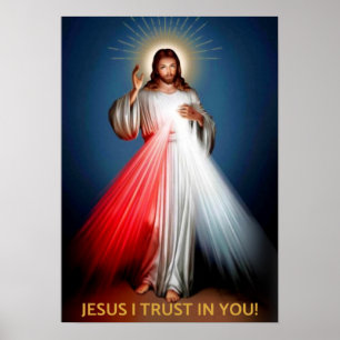 Póster Divina Misericordia - Jesús Confío En Ustedes