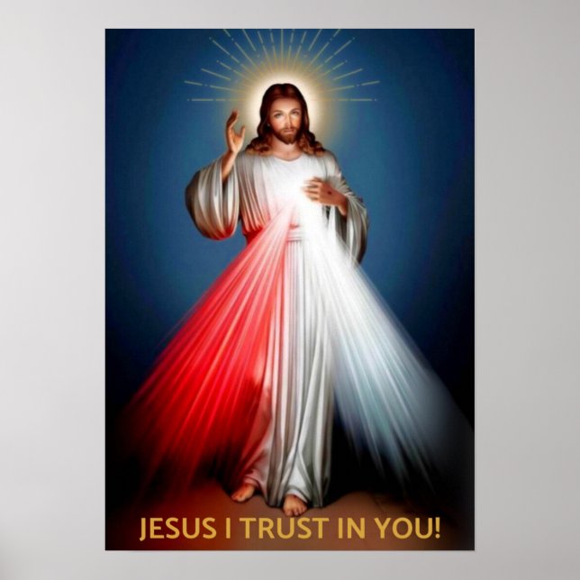Póster Divina Misericordia - Jesús que confío en ti (Frente)