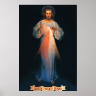 Póster Divine Mercy, St. Faustina, Jesus I Trust in You