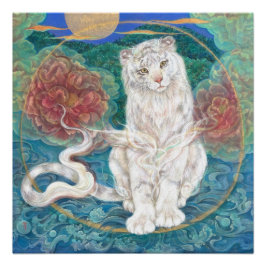Póster Divine White Tiger of the Moonlit Ring