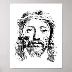 Póster Divino Retrato De Jesús - Una Representación Sin T