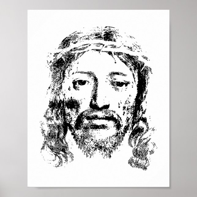 Póster Divino Retrato De Jesús - Una Representación Sin T (Frente)