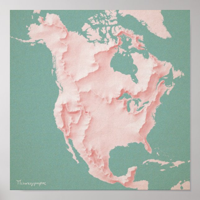 Póster Divisiones continentales de América del Norte (Frente)