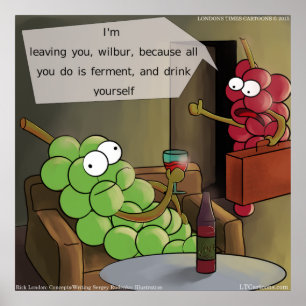 Póster Divorcio Divertido de Uvas