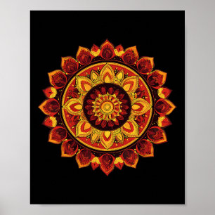 Póster Diwali Rangoli Mandala Loto Meditación Yoga 