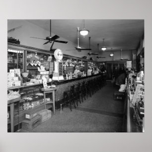 Póster Dixie Soda Fountain Company: los años 20