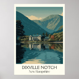 Póster Dixville Notch New Hampshire Lago