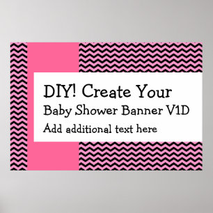 Póster DIY Crea tu propio banner de Baby Shower CHEVRON V