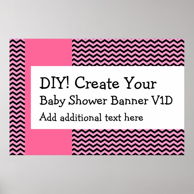 Póster DIY Crea tu propio banner de Baby Shower CHEVRON V (Frente)