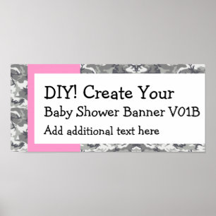 Póster DIY Crea tu propio CAMO de banners de Baby Shower