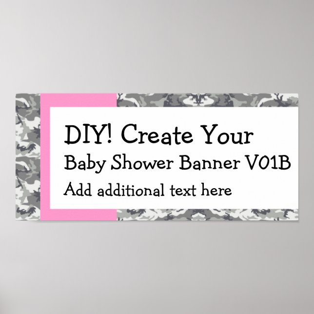 Póster DIY Crea tu propio CAMO de banners de Baby Shower (Frente)