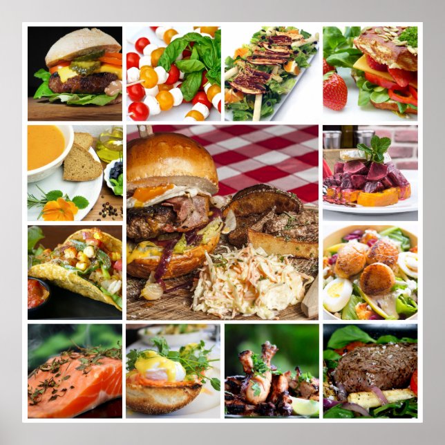 Póster DIY FOOD | Collage de la hospitalidad de los resta (Frente)