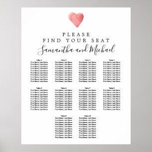 Póster DIY Red Heart 10-Table Boda