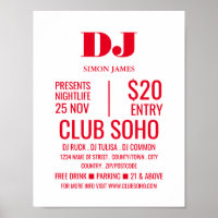 DJ de estilo, publicidad de eventos de club