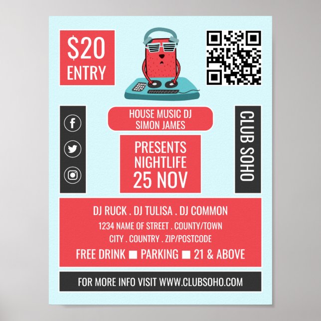 Póster DJ en el Personalizado Deck, anuncio de DJ profesi (Frente)