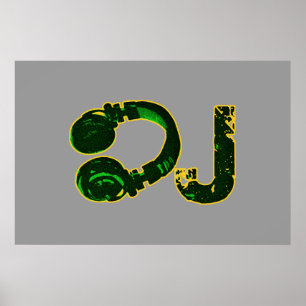 Póster DJ en las paredes, música