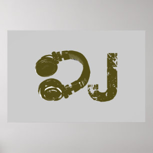Póster dj for walls, play the music