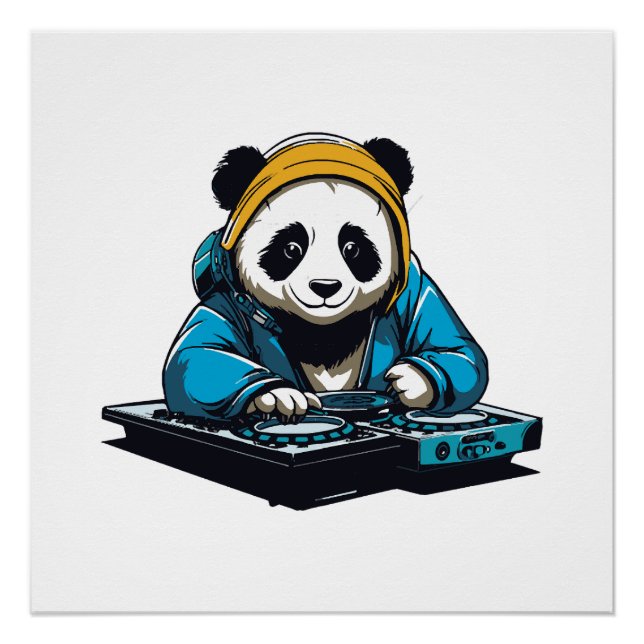 Póster DJ Kawaii Panda (Anverso)