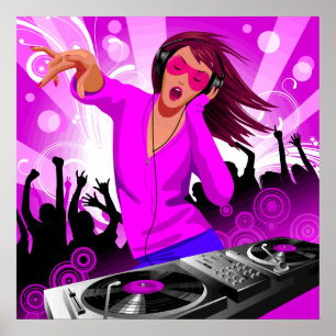 Póster DJ Raver Chick