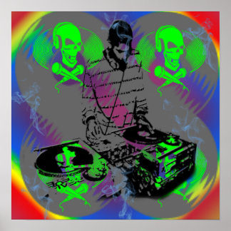 Póster DJ Vinal Spinner Poster