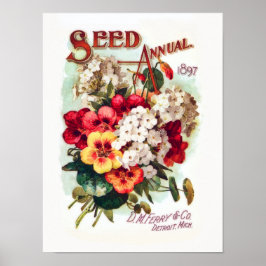 Póster DM Ferry Flower Seeds Vintage Publicidad