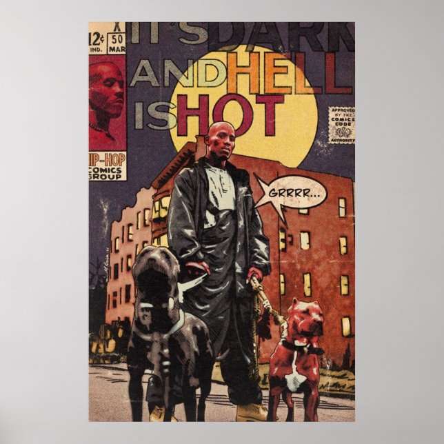 Póster DMX Es Oscuro Y El Infierno Es Historietas De Hip  (Frente)