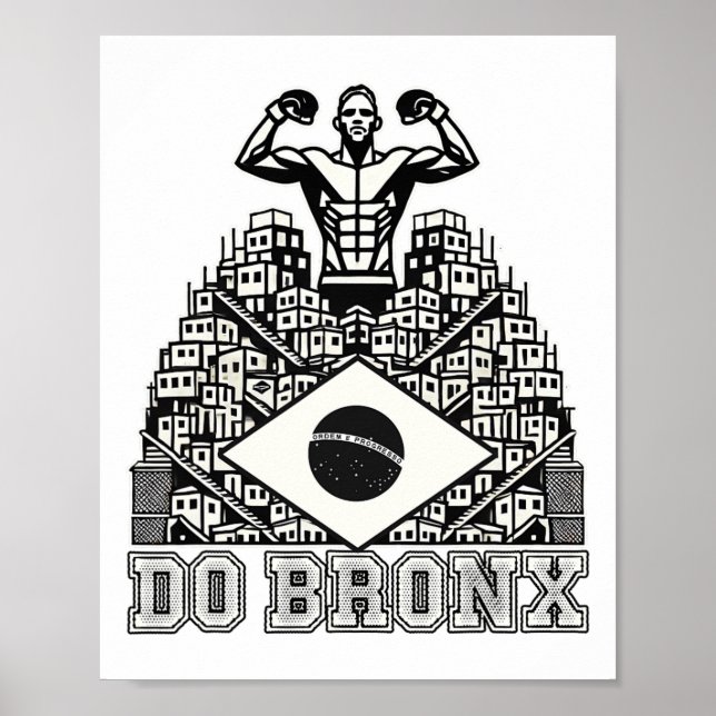 Póster Do Bronx Favela Mma Bjj Kickboxing Muay Thai Boxin (Frente)