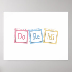 Póster "Do Re Mi" Solfeggio Baby Bloquea La Música Infant