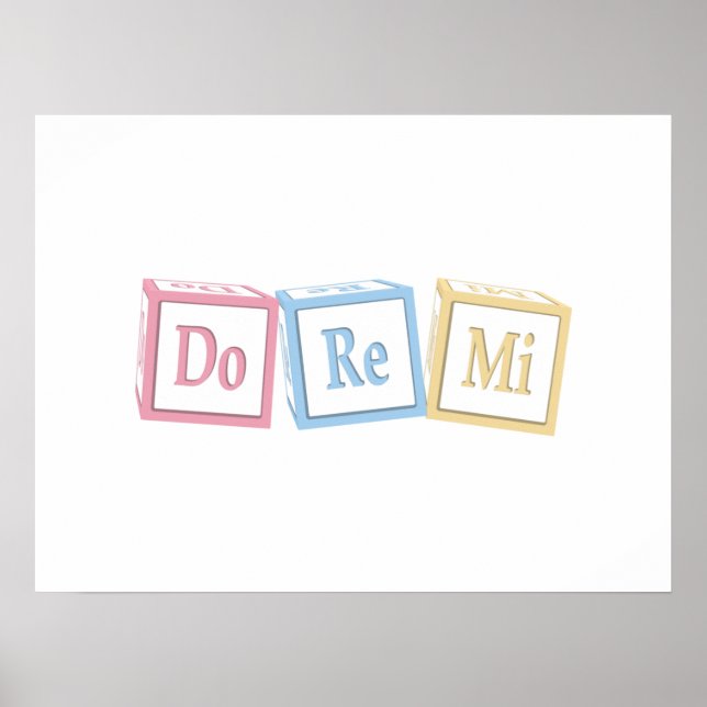 Póster "Do Re Mi" Solfeggio Baby Bloquea La Música Infant (Frente)