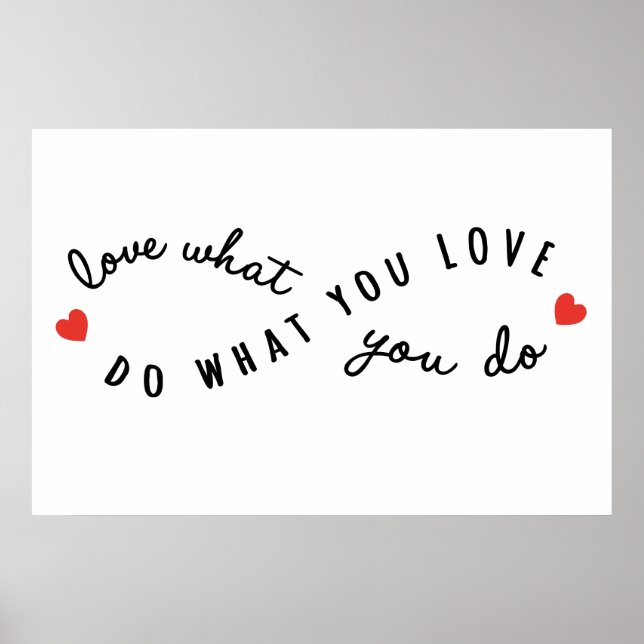 Póster do what you love, inspirational word art (Frente)