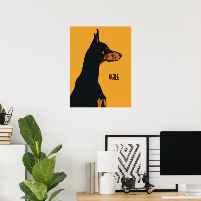 Póster Doberman amarillo (Oficina en casa)