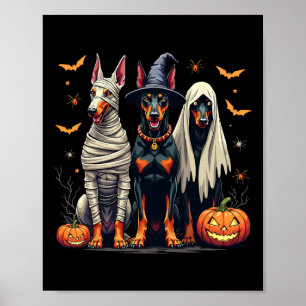 Póster Doberman Halloween disstume mariquita fantasma