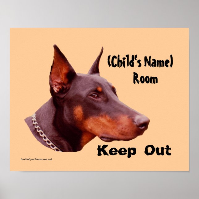 Póster Doberman Mantener Fuera Niños Habitación Poster Pe (Frente)
