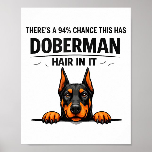 Póster Doberman Pinscher Divertida Mamá Perro Mudando Pel (Frente)