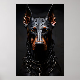 Póster Doberman Steel Vibe Silhouette Vertical