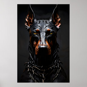 Póster Doberman Steel Vibe Silhouette Vertical