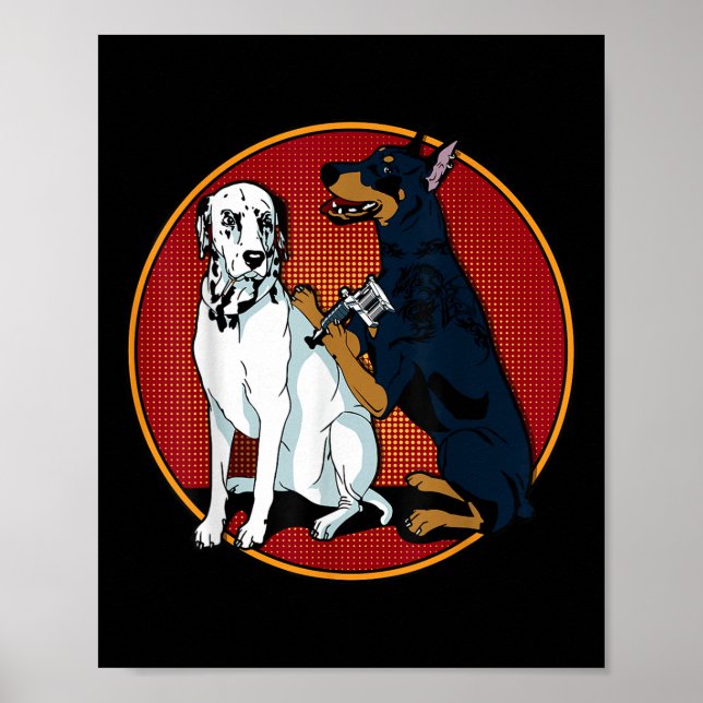 Póster Doberman Tattooing Dalmatian Dog (Frente)