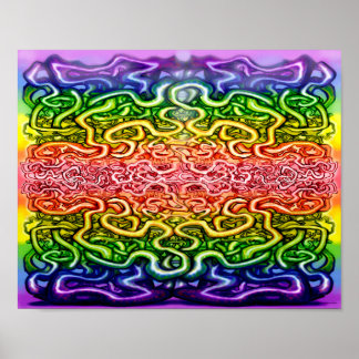 Póster Doble arco iris torcido