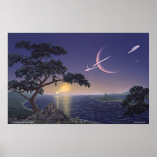 Póster Doble atardecer