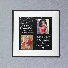 Póster Doble Bienvenida de Graduación de 2 Fotos
