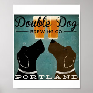 Póster Doble Perro sin Buyartforless, Co Portland Black