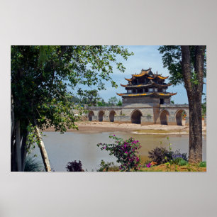 Póster Doble Puente del Dragón, Chenguan, Yunnan - China