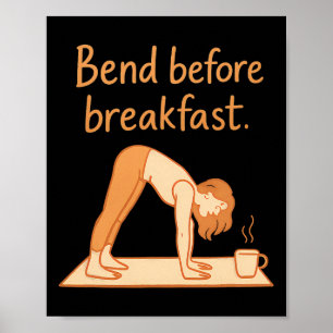Póster Doblégate Antes del Desayuno Diseño de Café de Yog