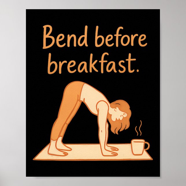 Póster Doblégate Antes del Desayuno Diseño de Café de Yog (Frente)